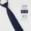 Tie Men'S Zipper Lazy Polyester Silk Jacquard Dress Day Solid Color 5Cm Narrow Edition