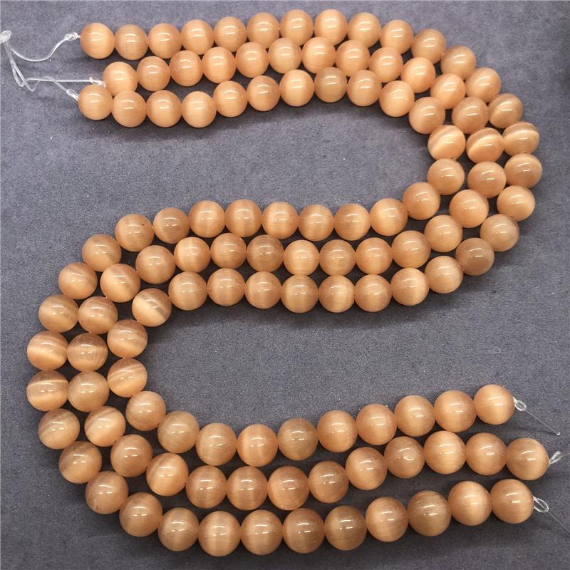 Orange Cat Eye Beads Loose Spacer Charm Beads Jewelry Accessories