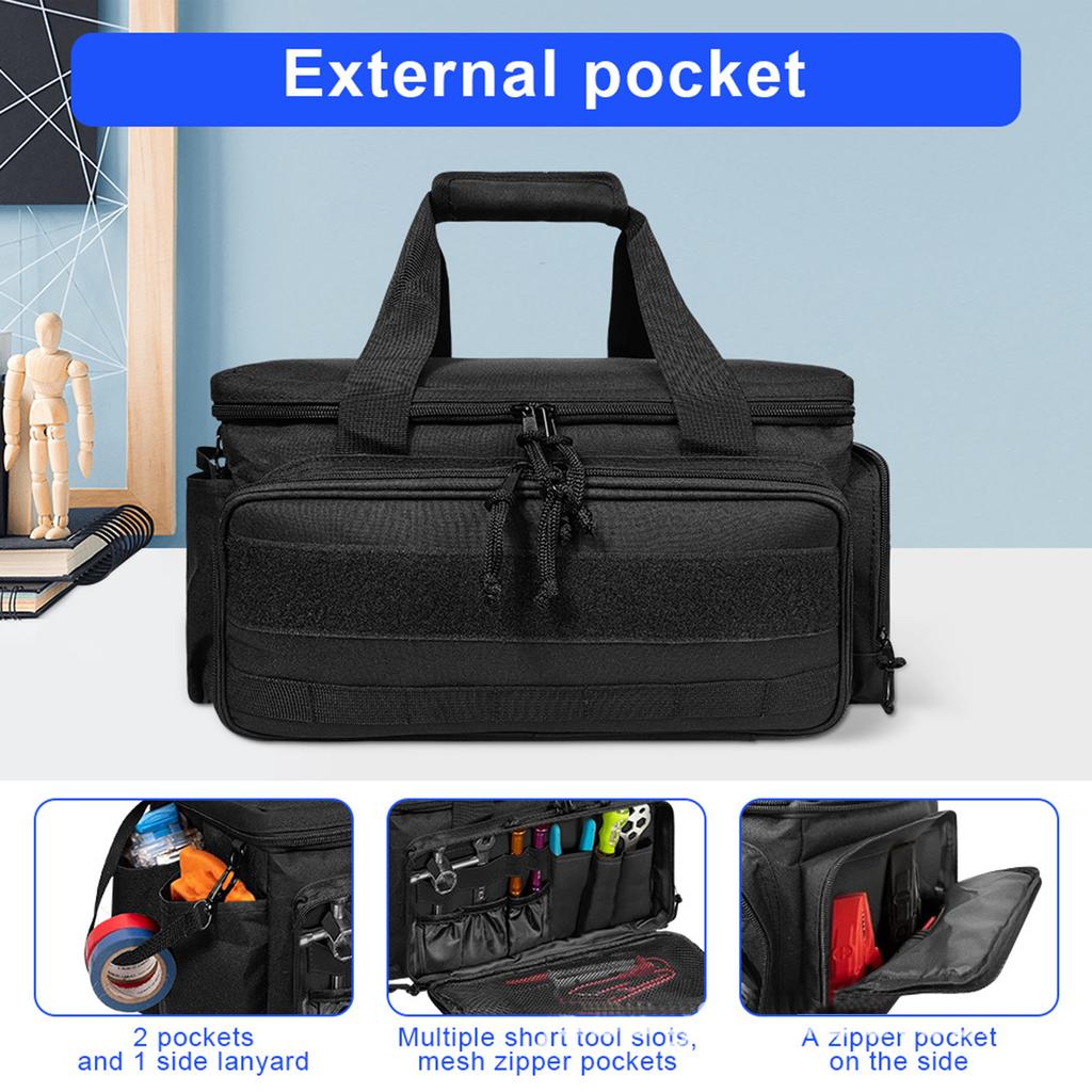 Tool Bag for Men Nonslip Thick Padded Base Multifunctional Work Bag for Mechanics Craftsmen Electricians Carpenters