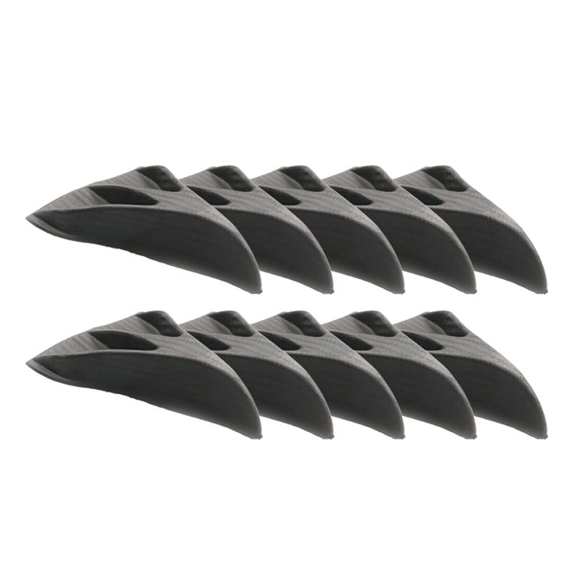 Carbon Fiber Universal Shark Fin 10Pcs/Set Kit Car Roof Wing Windshield Vortex Generator Spoiler For Windscreen