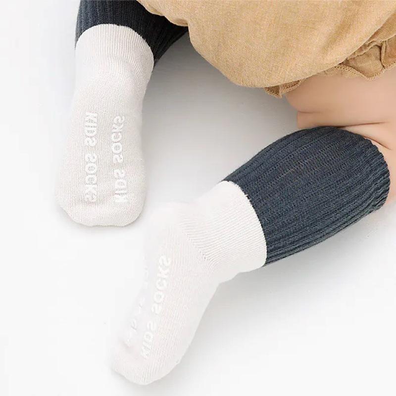 Newborn Mid-Calf Non-Slip Breathable Cotton Socks for Boys and Girls - Spring & Autumn
