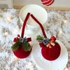 Flocked Velvet Christmas Ball Delicate Christmas Hanging Ornaments  New Year