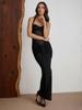 2026 European Women's Fashion: Pleated Mesh Halter Dress