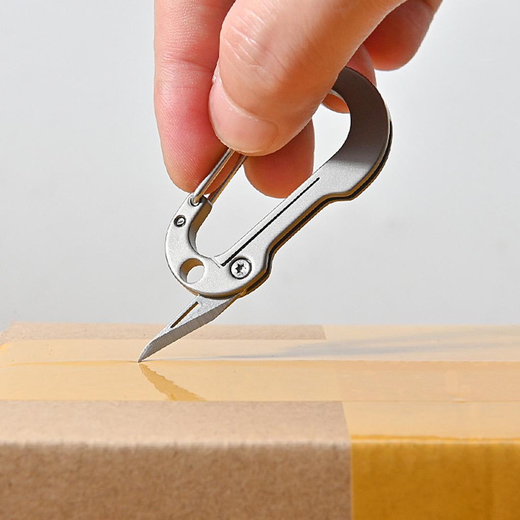 Liten nyckelring Karbinhake Kniv Titanlegering EDC Multiverktyg Nyckelring Flasköppnare