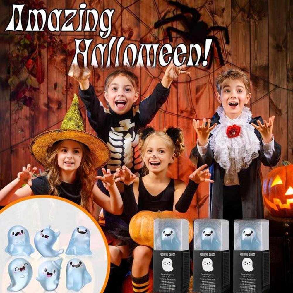 Miniature Ghost Figurines Glow Dark Halloween Decorations Assorted Glow Dark Mini Ghost Figurines for Halloween Party Favors