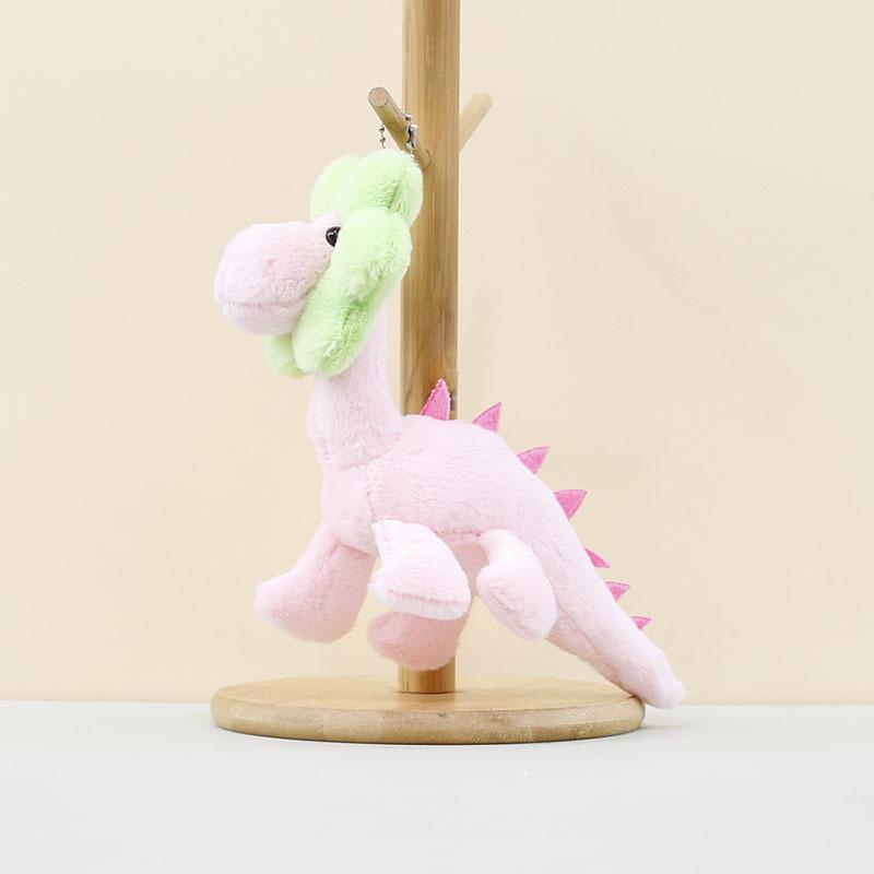 Soft And Cuddly Cartoon Dinosaur Plush Toy Colorful Floral Dragon Keychain