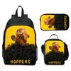 Hoppers Biber Metamorphose Druck 3-teiliges Set Schulrucksack Brottasche Federmäppchen Cartoon Schüler Set