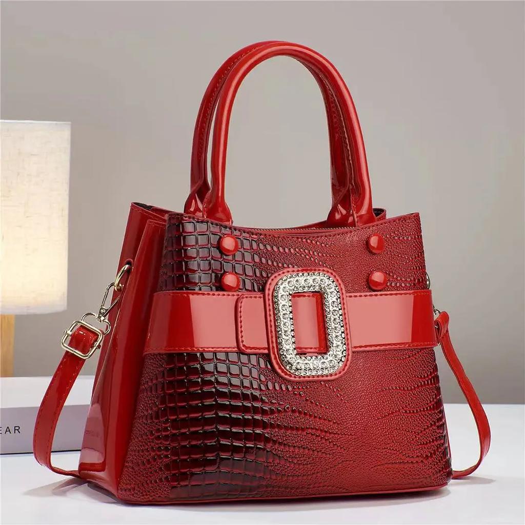 Classic Retro Women'S Handbag High-Quality Casual Shoulder Bag Large Capacity Crocodile Pattern Crossbody Bag Commuting Tote Bag