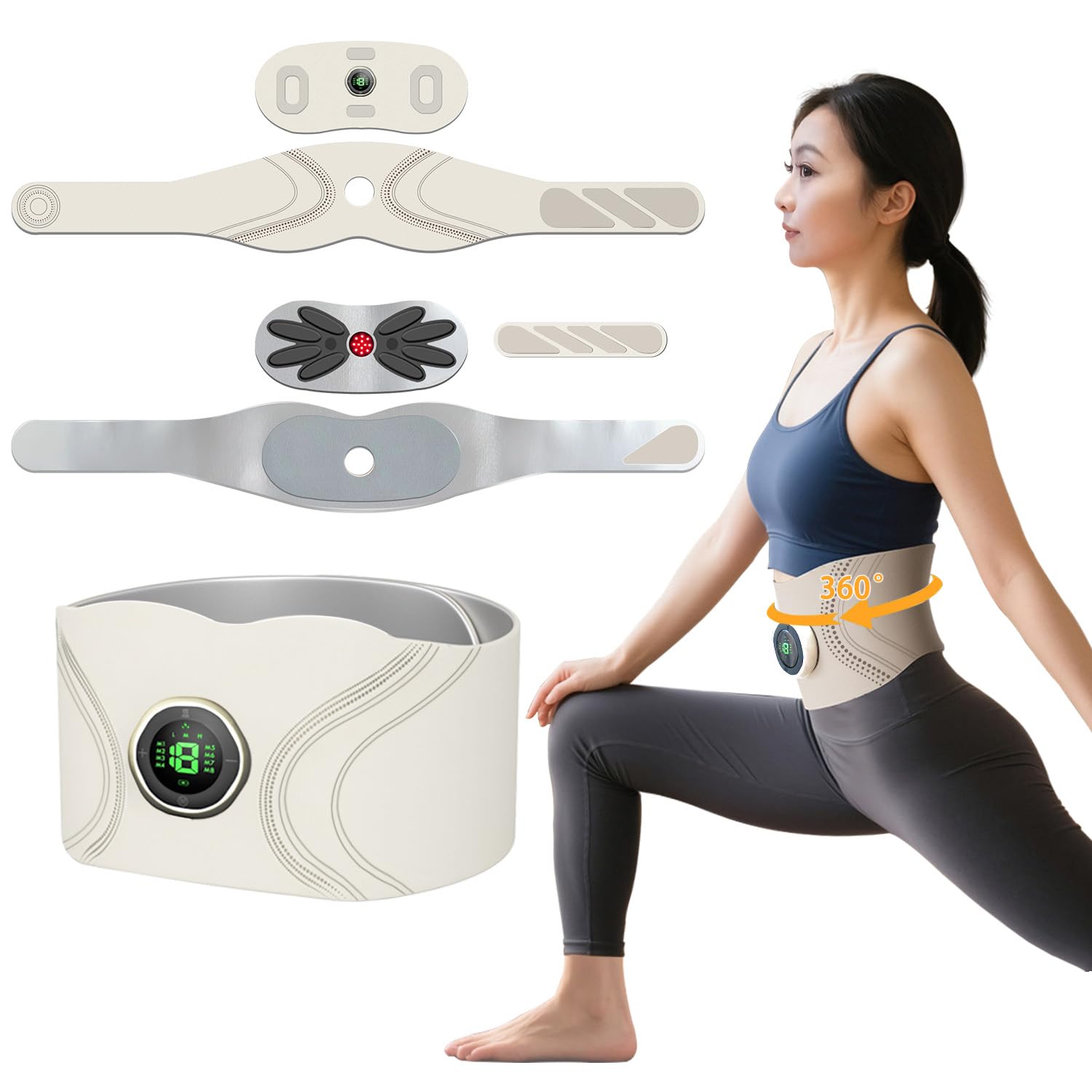 NANOSENSE EMS Abdominal Muscle Training Belt [2025 Improved Edition] Muscle Training Device, EMS Training, Special Silver Ion Material, Excellent Cond