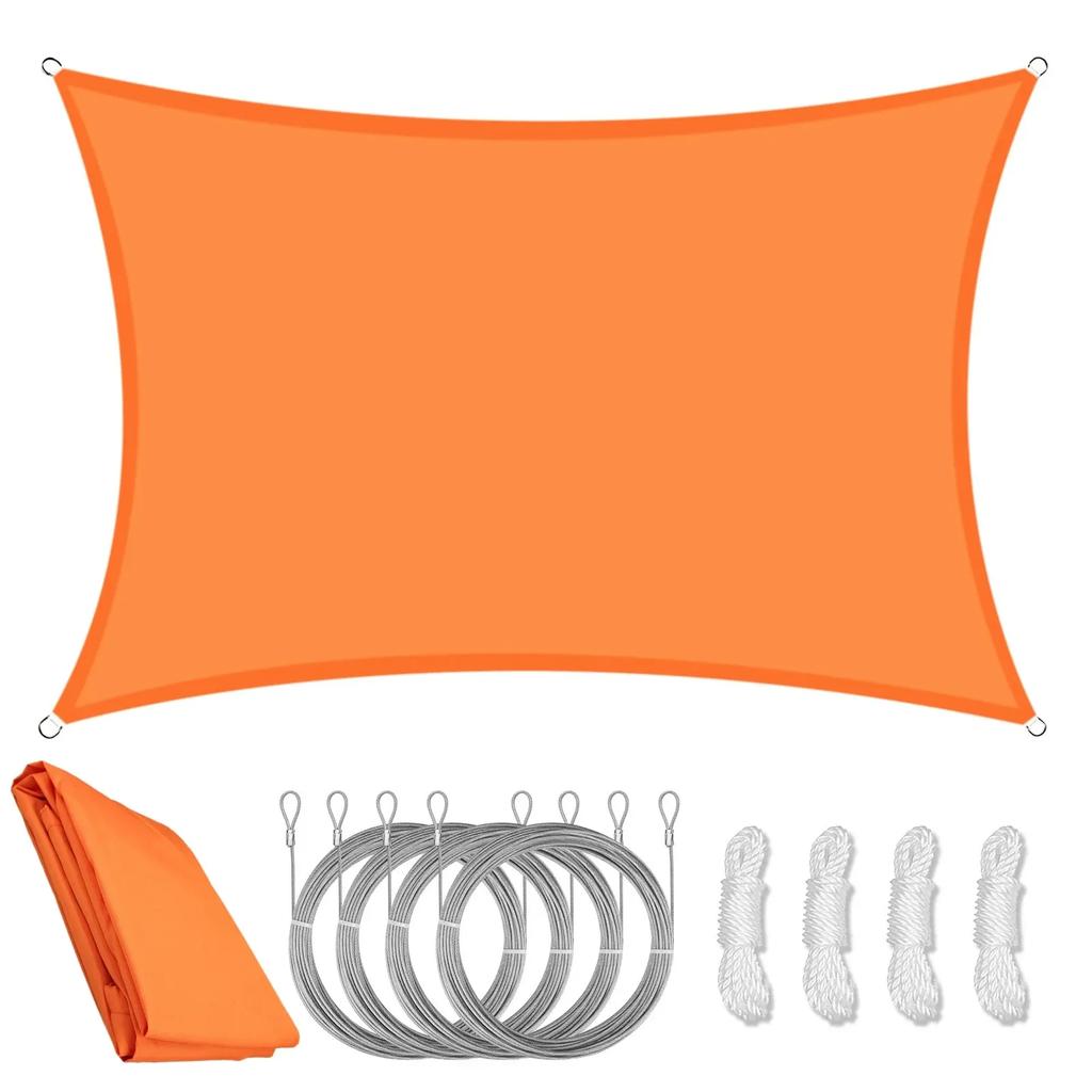 2/3/4/5/6M Waterproof Sun Shade Sail with Hardware Kits Rectangle UV Block Canopy Awning Outdoor Patio Garden Sun Shelter Tents