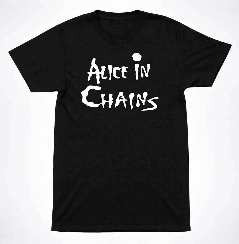 Alice In Chains Logo Shirt Grunge Metal Band White Text Black T-Shirt S разноцветный