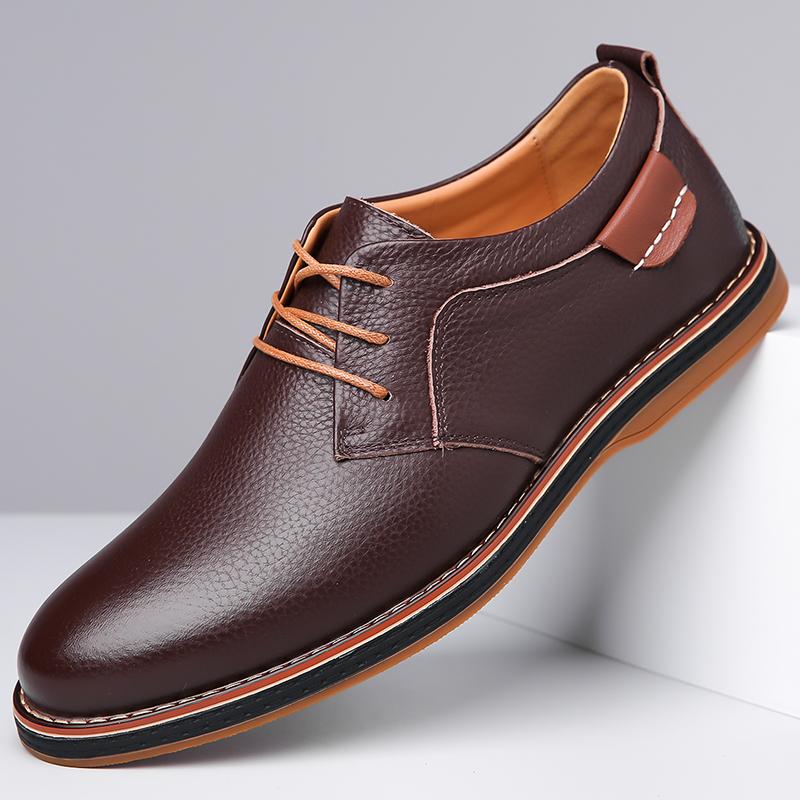 Casual Leather Fashionable Business Shoe Classic Office Walking Oxford Shoes Versatile Lace-Up Wedding Retro Flat Designer Shoes