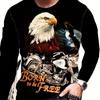 Spring and Autumn Round Neck 3D Animal Eagle Graphic Printed Top Fashionable Casual Hip Hop Long Sleeved Men's T-shirts
