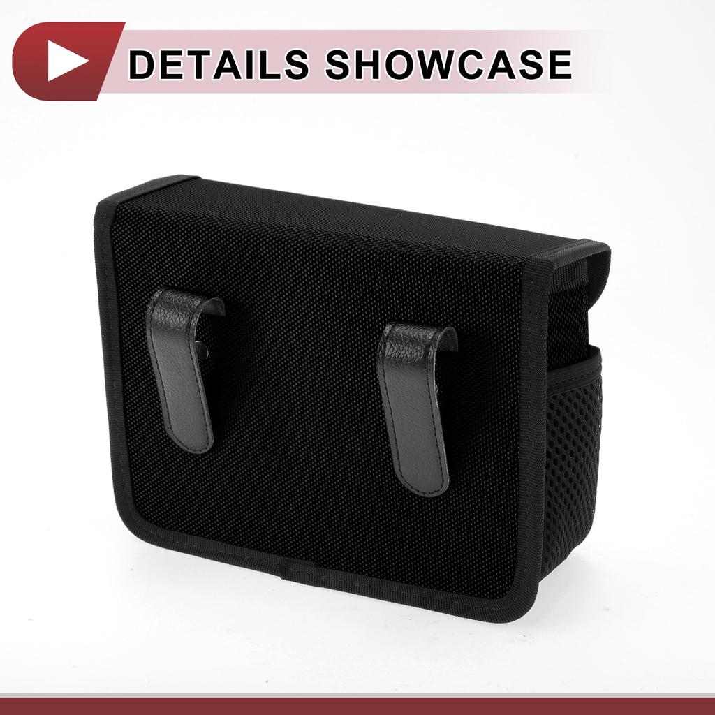 HEROFFIX Car Trash Foldable Portable Trash Black Oxford Cloth 1-Piece Can, Can, 7.5" Long, 2.8" Wide, 5.5" High,