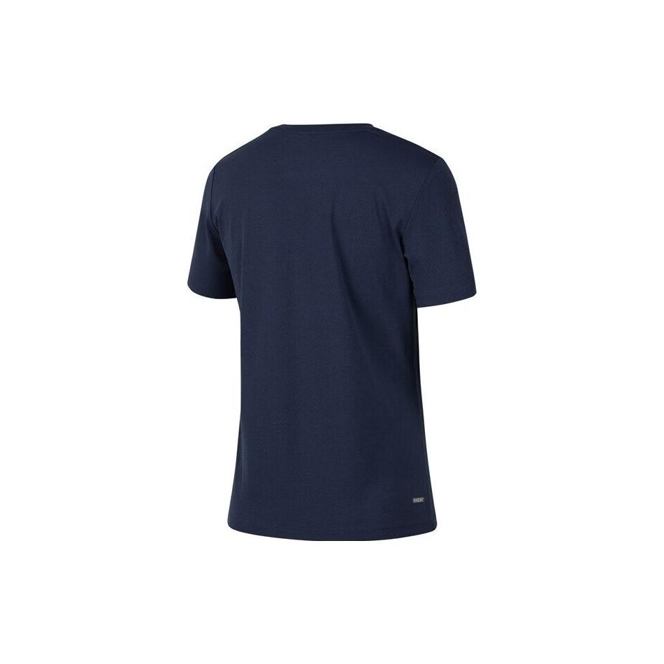 Skechers Sport Series Letter Round Neck Pullover Short Sleeve Regular T-Shirt Women Tops Navy-Blue P223W014-02MZ
