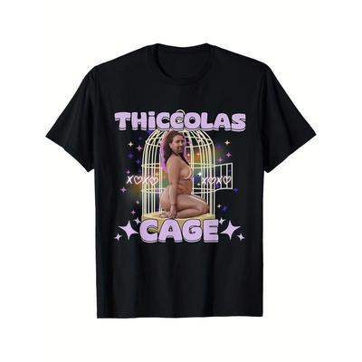 Unique Black Men'S T-Shirt Thiccolas Cage Stupid Meme T-Shirt