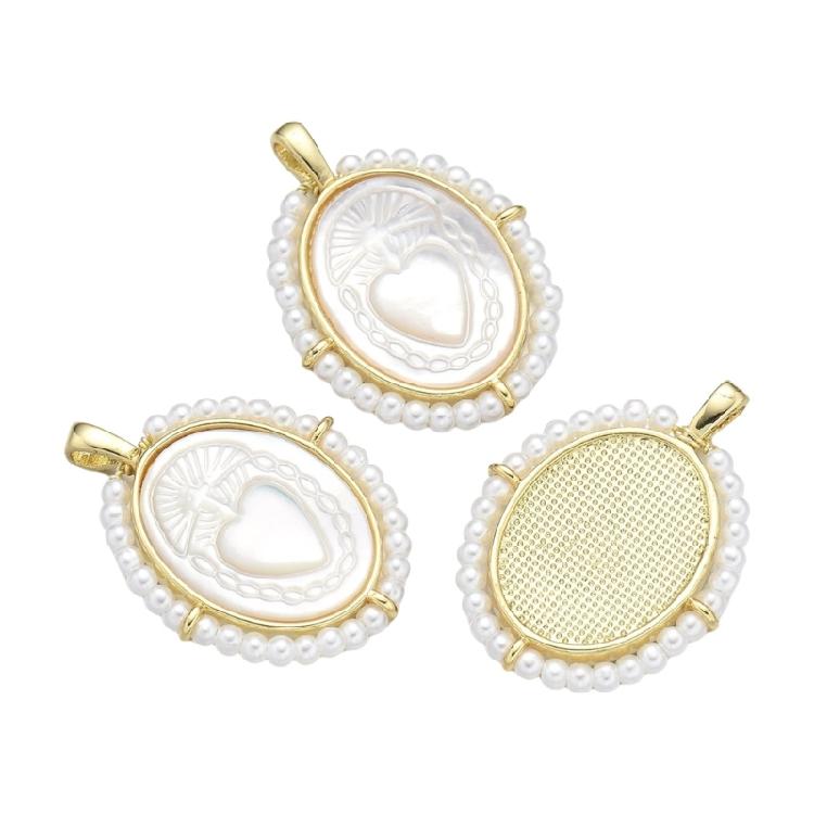Fashionable Virgin Marys Necklace Charm with Sturdy Brass Materials and Mother of Pearls Shell Detailing Daily Use