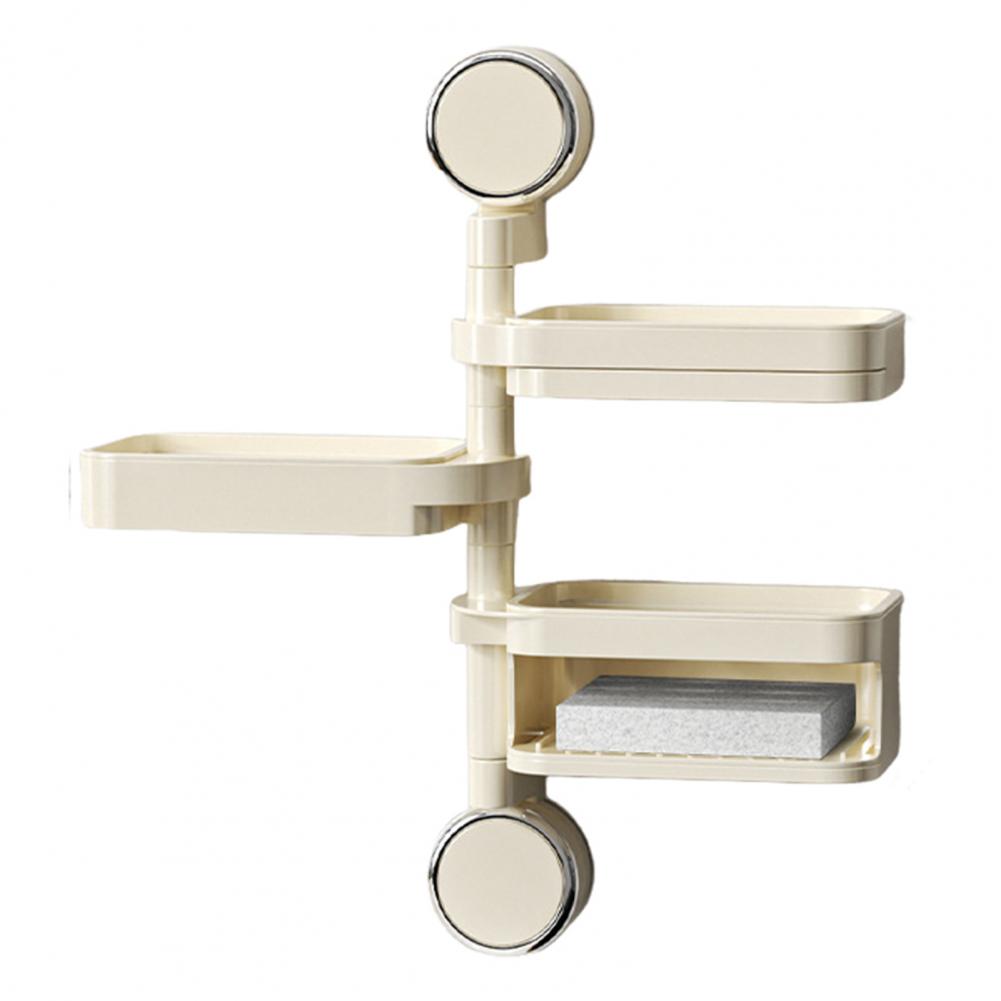 Seifenbehälter Dreh-Saugfuß Seifenaufbewahrungsbox 180 Grad drehbar Mehrschichtige Seifendose mit schubladenartigem Badezimmer-Organizer