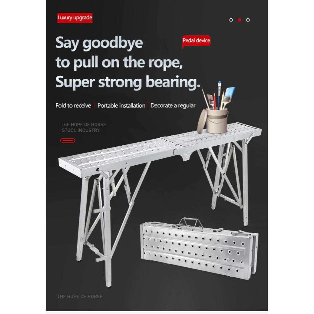 Foldable Working Platform Household Telescopic Lifting Workbench Platform High Stool Scaffolding Plaster Ceiling Workbench