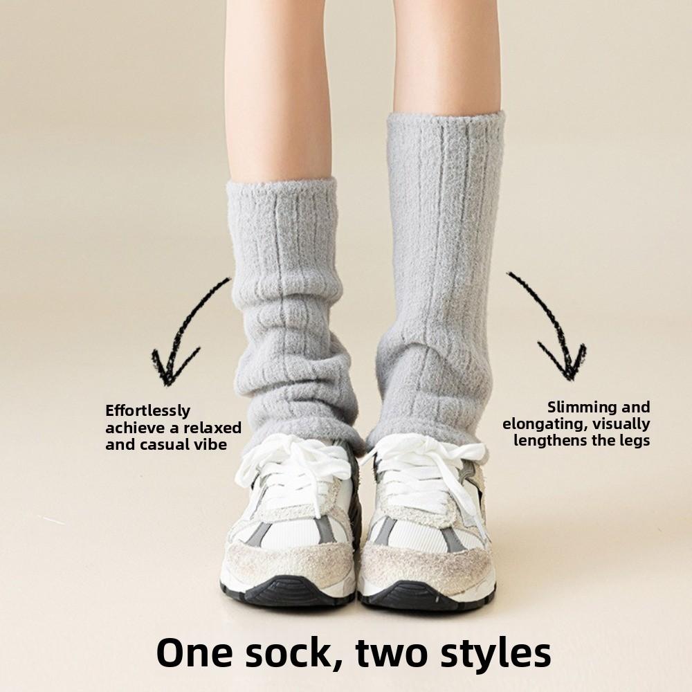 Trendy Thickened Women's Long Stockings Warm Y2K Winter Pile Socks Leg Protection Japanese Style Leg Socks Gift