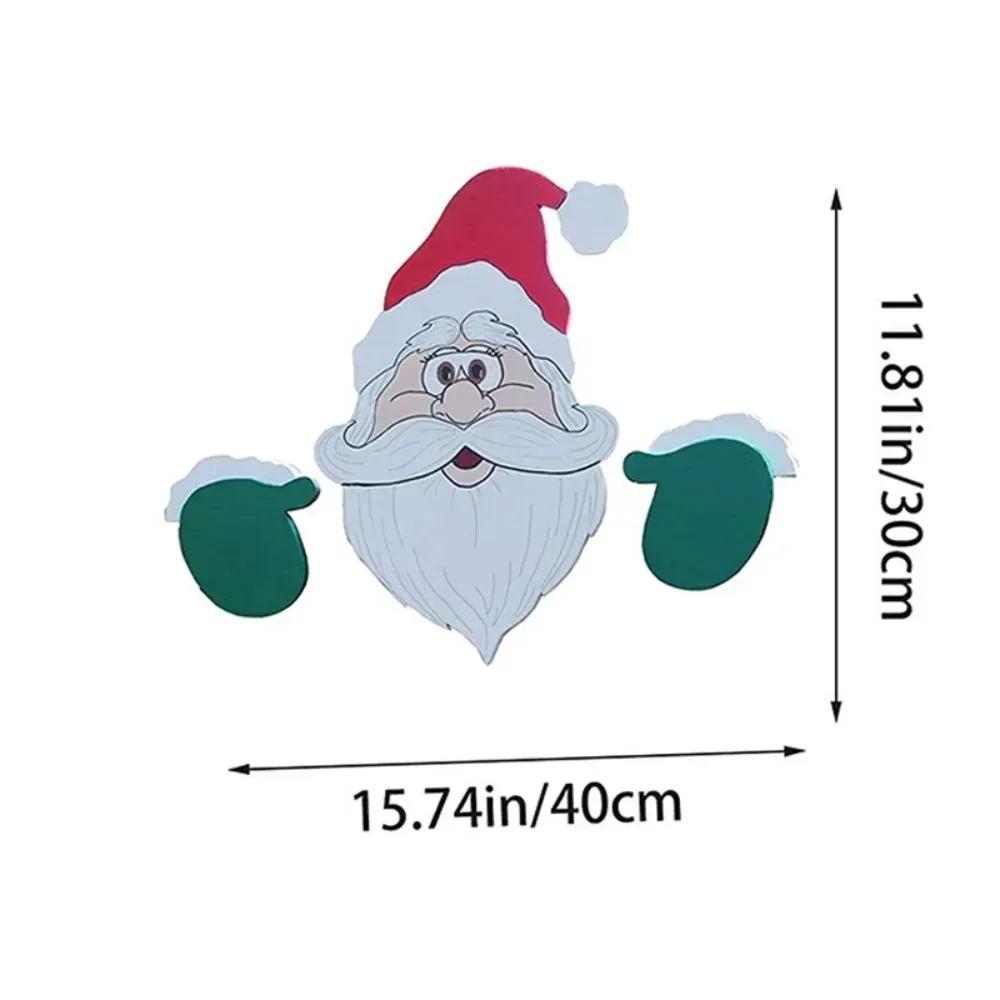 Christmas Fence Ornaments Santa Clause Snowman Reindeer Peeker Yard Ornaments Indoor Outdoor Ground Placard DIY Festival Gift