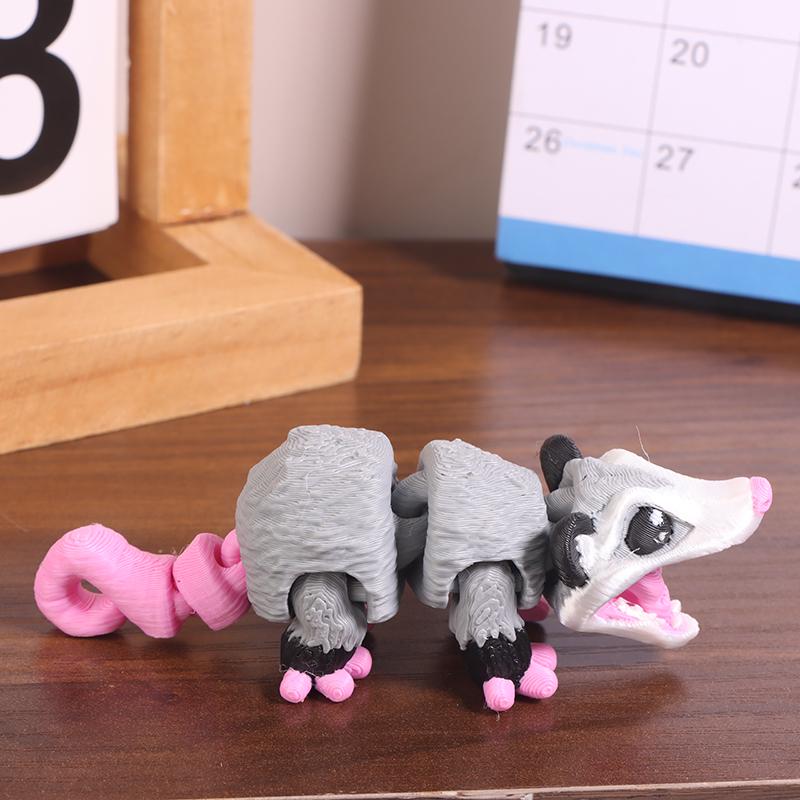 Opossum Articulated 3D Printed Fidget Figurine Sensory Desk Companion For Stress Relief & Focus Gifts
