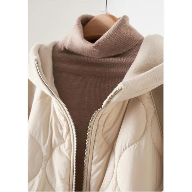 Lockerer Winterbaumwollmantel Damen Verdickte Kapuzenmode Warmes Fleecegefüttertes Jacke