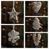 2pcs DIY Christmas Wooden Snowflake Pendant Cartoon Christmas Hanging Decoration  Hotel Office Decor