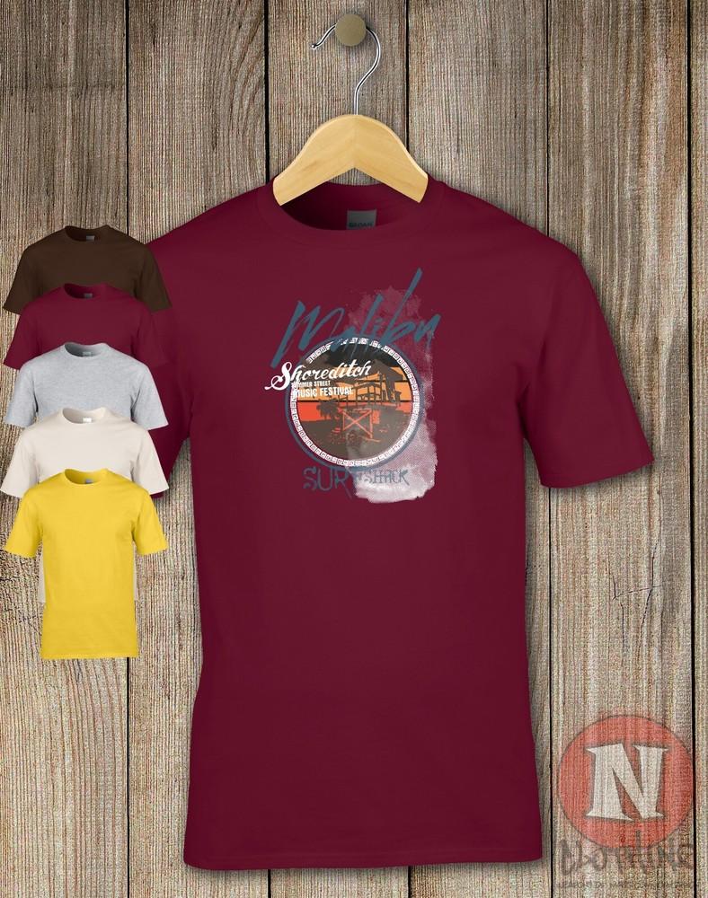 Malibú Surf Shack Camiseta Playa Vacaciones Surf Arena Grande Ola Camiseta