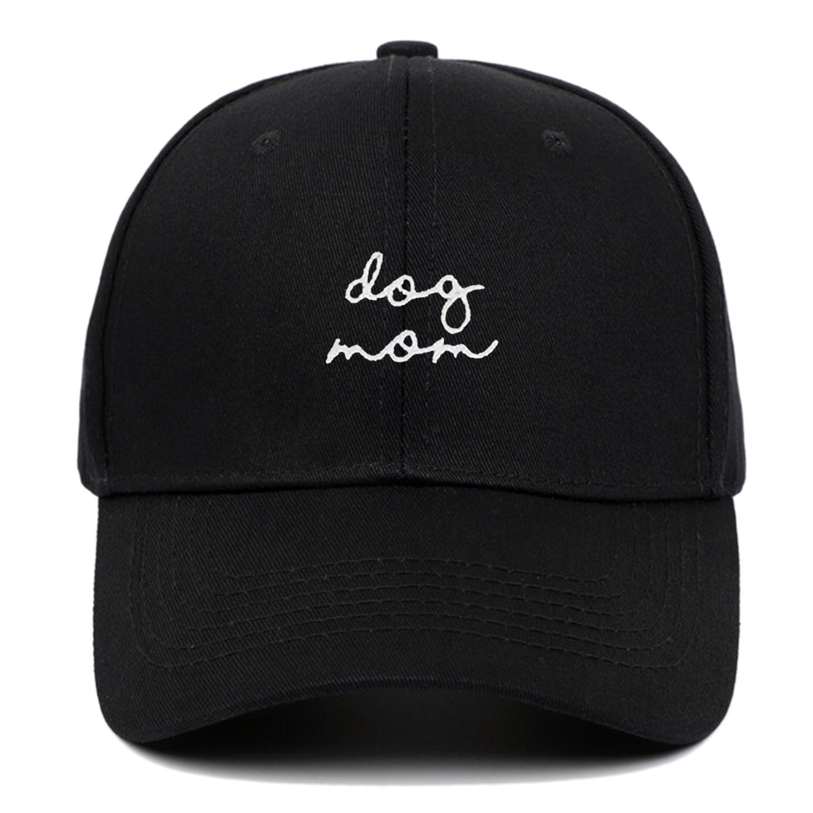 Embroidered American Dog Mom Flat Brim Baseball Cap - Streetwear Hip Hop Style Adjustable