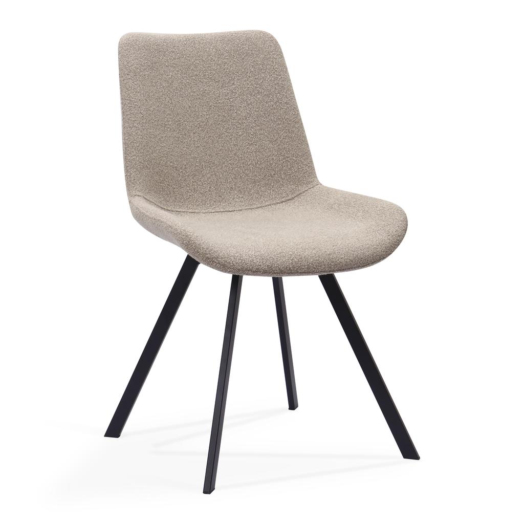 Modern Swivel Dining Chairs with Fabric Cover & Metal Legs (Set of 2) - Two Colors