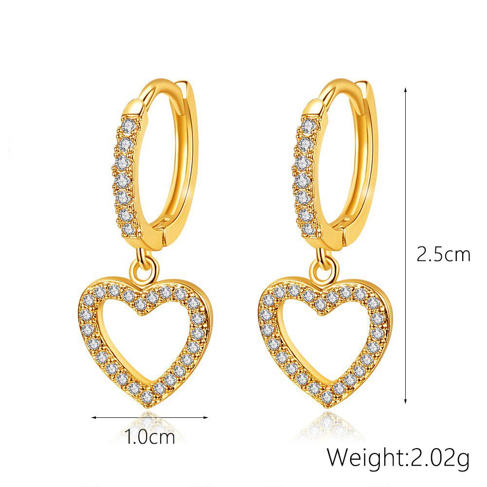 New Trendy Gold Heart  Earrings for Women Party Gift Jewelry Wholesale