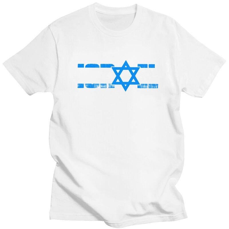 Custom Israeli Pride Star Of David T Shirts for Men Pure Cotton Tee Tops Israel Tshirt ShortSleeve Fashion Tshirt Clothes