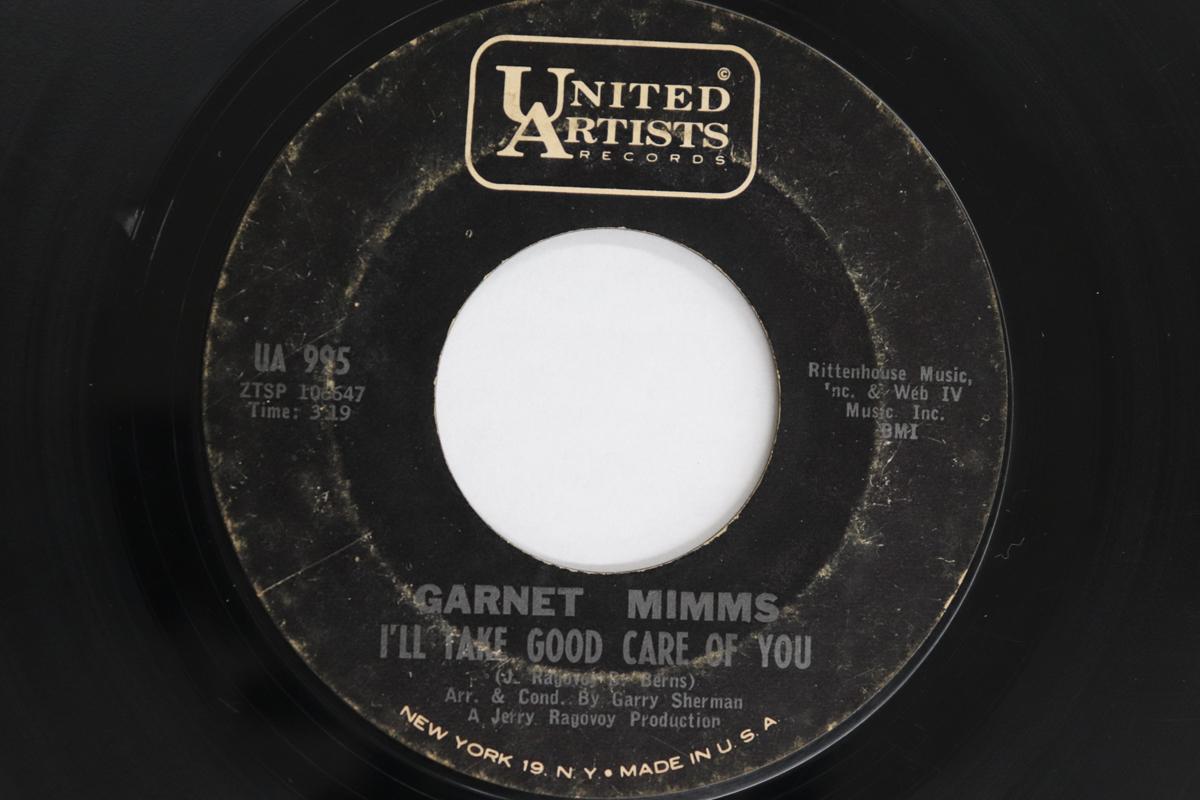 

7inch Record GARNET MIMMS - I ll Take Good Care Of You / Prove UA995 UNITED ARTISTS 1966 US Soul/Funk Used