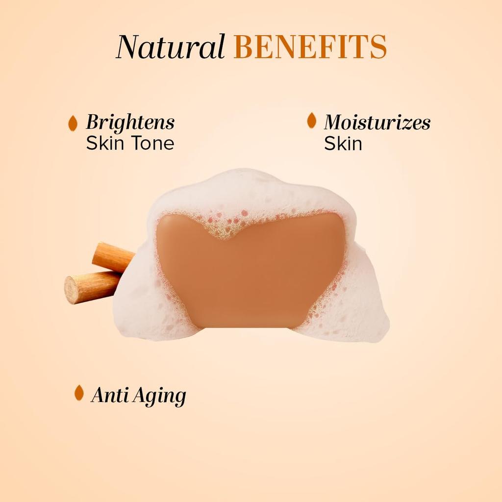 Khadi Natural Sandalwood Bath Soap Bar With Essential Oils For Smooth Soft Skin Gentle Daily Cleansing Pack Of 1 (125g x 3 pcs)