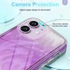 For iPhone 11 Feather Pattern Case Gradient PC+TPU Protective Phone Cover with Screen Protector