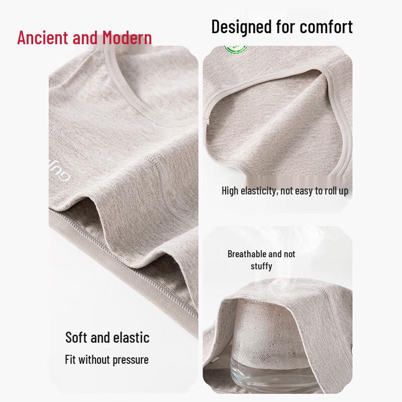 GUJIN Women's High-Waist Pure Cotton Tummy Control Briefs 3-Pack
