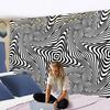 Psychedelic Vertigo Line Pattern Tapestry Wall Hanging 3D Printing Hippie Witchcraft Mandala Home Decor