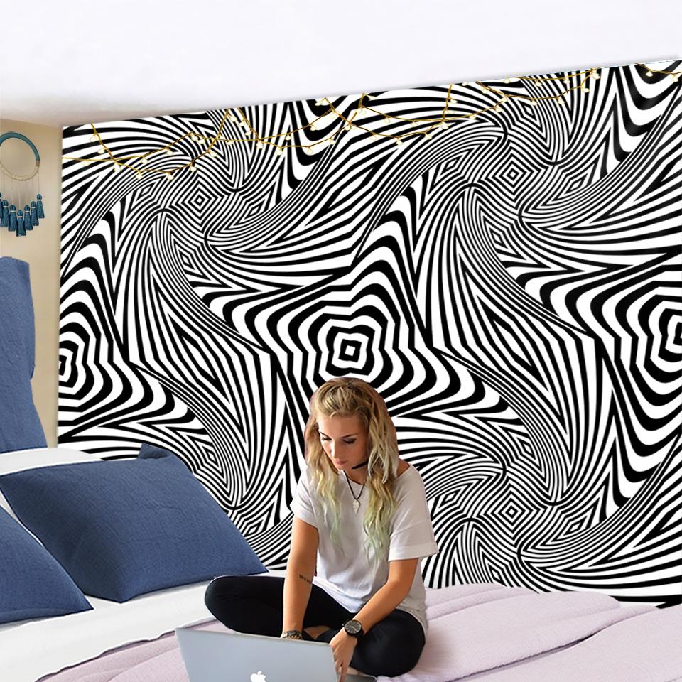 Psihedelic Vertigo Model Linii Tapiserie Agățată de Perete Imprimare 3D Hippie Vrăjitorie Mandala Decor Acasă