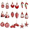 2Pcs Christmas Pendant Exquisite Mushroom Donut Santa Claus