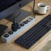 Fargo STEEL TAP Power Strip, Steel, 3-Prong, with Grounding Wire, Wall-Mountable, Fixed Cord (Light Gray, 6 Outlets, 2m)
