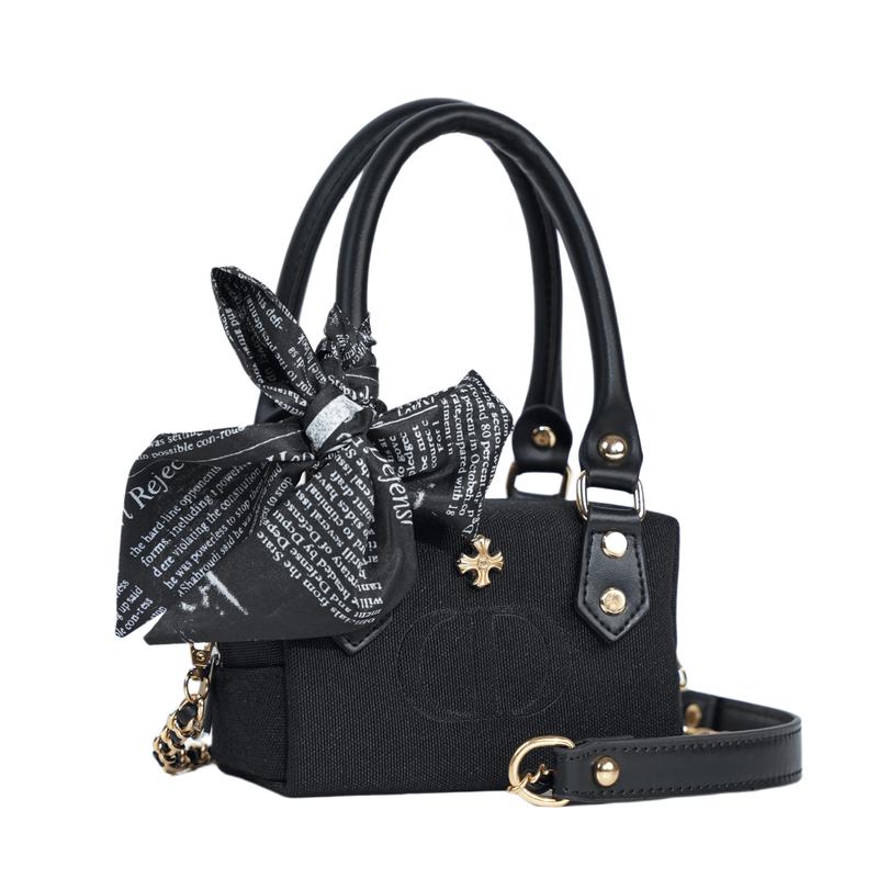 DIOR [Customized Cosmetic Bag] Black Ink Language Niche Exquisite Trendy High-end American Style Minimalist Light Luxury Canvas Portable 14*10*8cm