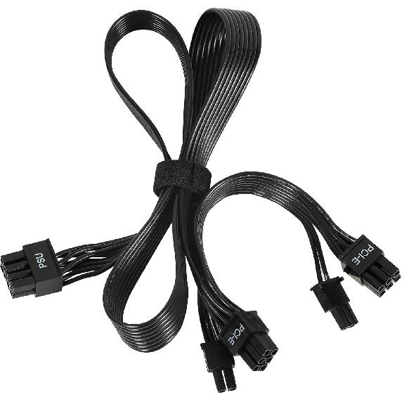 PCIE Cable for Corsair, 65CM 8 Pin To Dual 6+2 Pin PCIE Power Cable for Thermaltake, Male To Male GPU Cable for ARESGAME Modular Power Supply