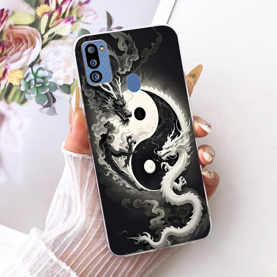 For Cover Samsung Galaxy M21 2021 Phone Case SM-M215G Shell Fashion Flower Soft Silicone Clear Cover For Samsung M21 2021 Fundas