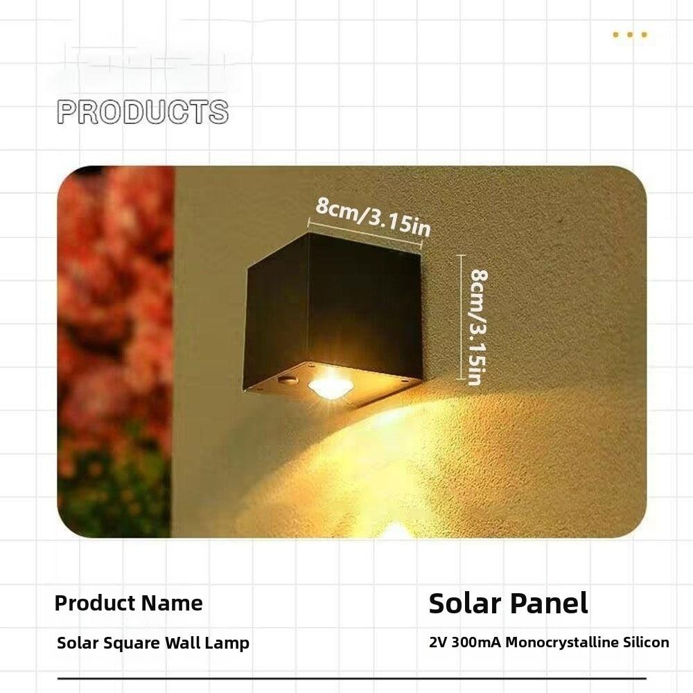 Square Design Wall Lamp IP65 Waterproof Outdoor Garden Light Solar Wall Lights  Outdoor Use