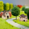 VANZACK Sada miniaturní mikro vesnické krajiny, pryskyřičné doškové chatky pro DIY stolní bonsai doplňky, 8 kusů domků, modelů, terárií, dekorací,