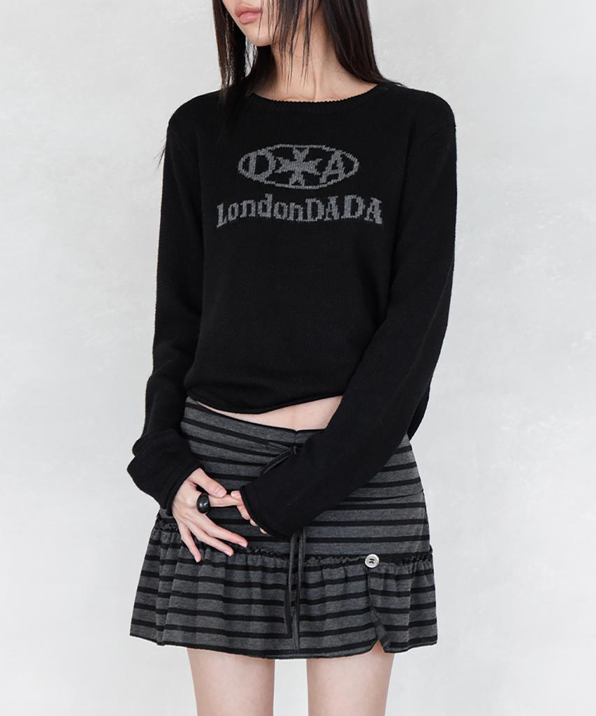 Leondeondada Signature Logo Round Neck Knit, Black