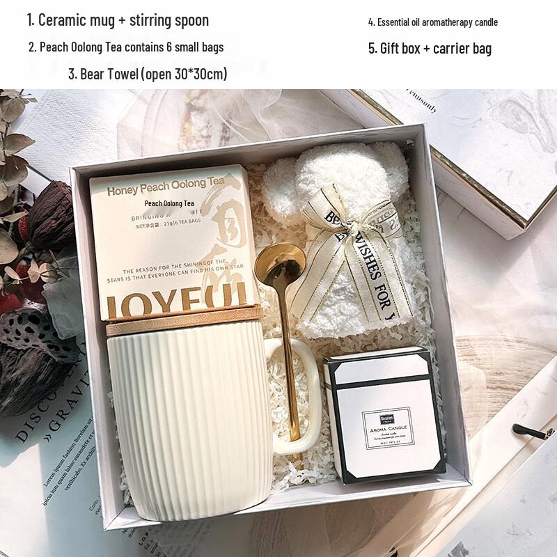 Ceramic Mug & Tea Appreciation Gift Set with Towel & Aroma