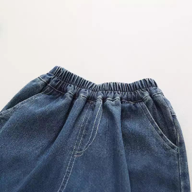 Boys Stylish Denim Jeans Spring Autumn Casual Long Pants For Toddlers Fashionable Kids Trousers