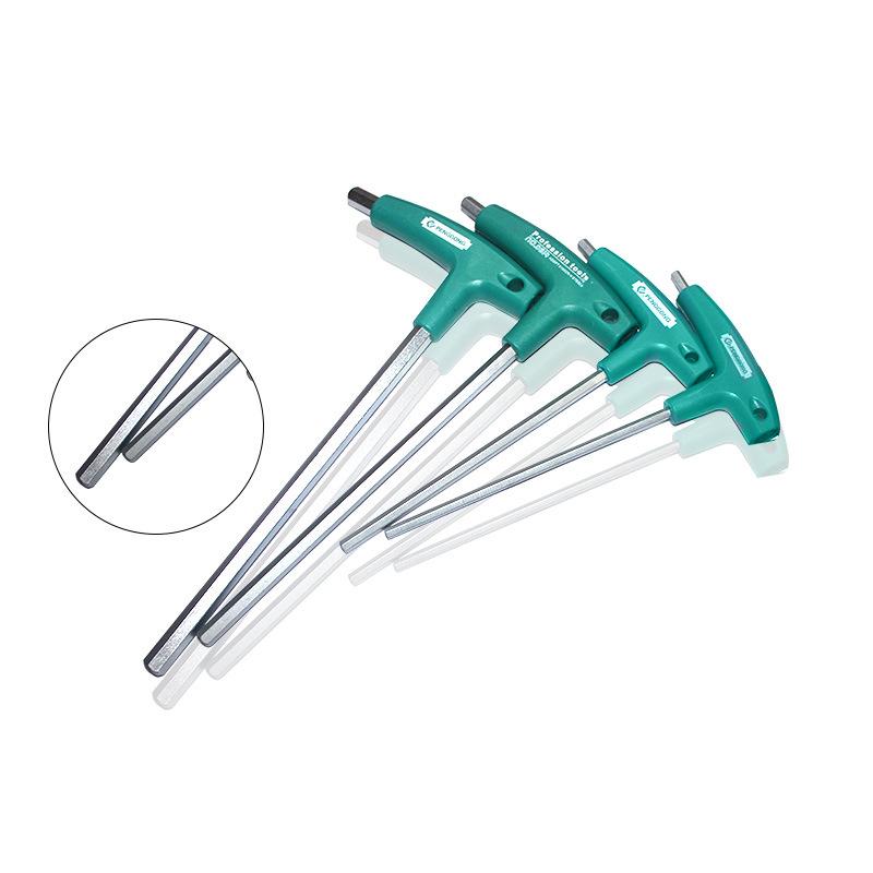 Professional T Bar Allen Wrench Set Hardened Steel Ball End Hex Key Tool with Handle for Motorcycle Bicycle Maintenance